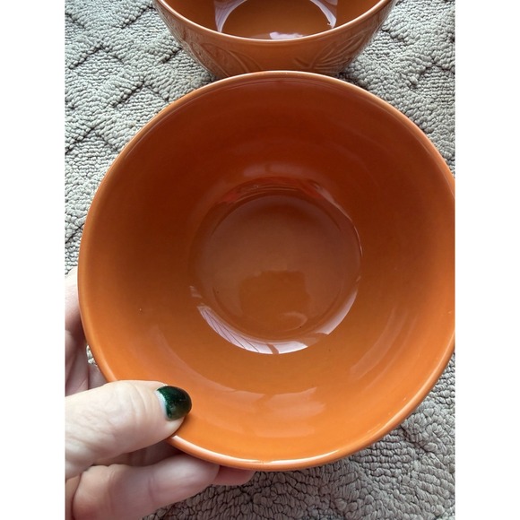 Hobby Lobby Fall 2025 Embossed Pumpkin Orange Cereal/Soup Bowls Set of 4NEW!! - Picture 8 of 14